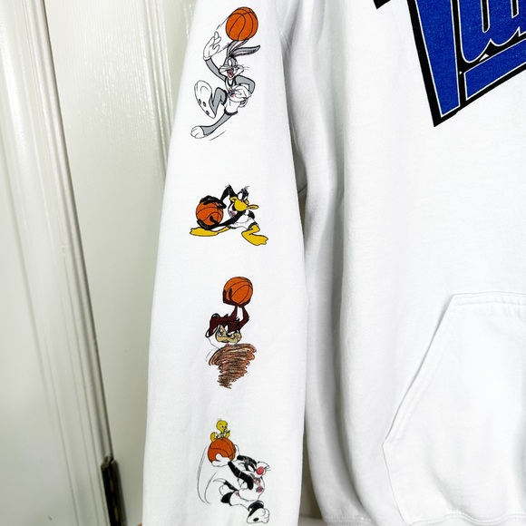 Space Jam Tune Squad Graphic Pullover Hoodie Sweatshirt White Unisex L - Picture 6 of 9